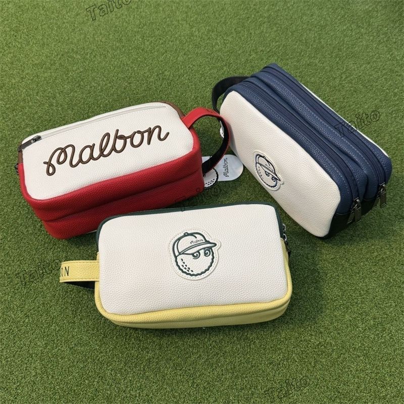 MALBON GOLF ダブルポケット ゴルフポーチ ミックスカラー