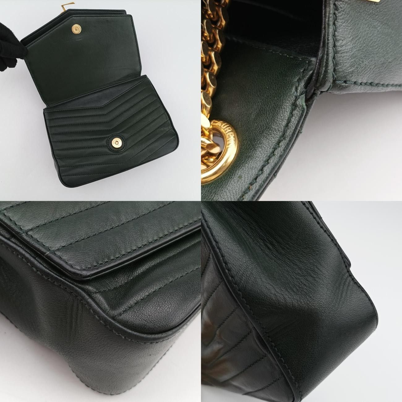 イヴサンローランYves Saint Laurentスルピスグリーンレザー532662YSL532662.0518 DECORATOM_COM_BR