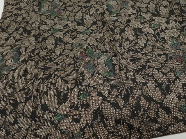 平和屋着物○本場大島紬 7マルキ 泥染め 草花文 ゑり正扱い 正絹 逸品