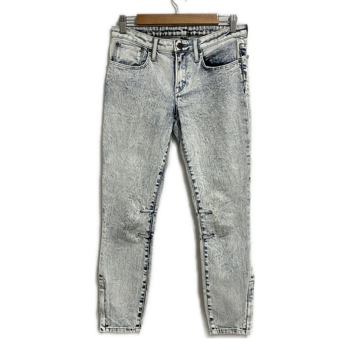 Helmut Lang ヘルムートラング ジーンズ サイズ27 M レディース - 白×ダークネイビー フルレングス ブリーチ加工