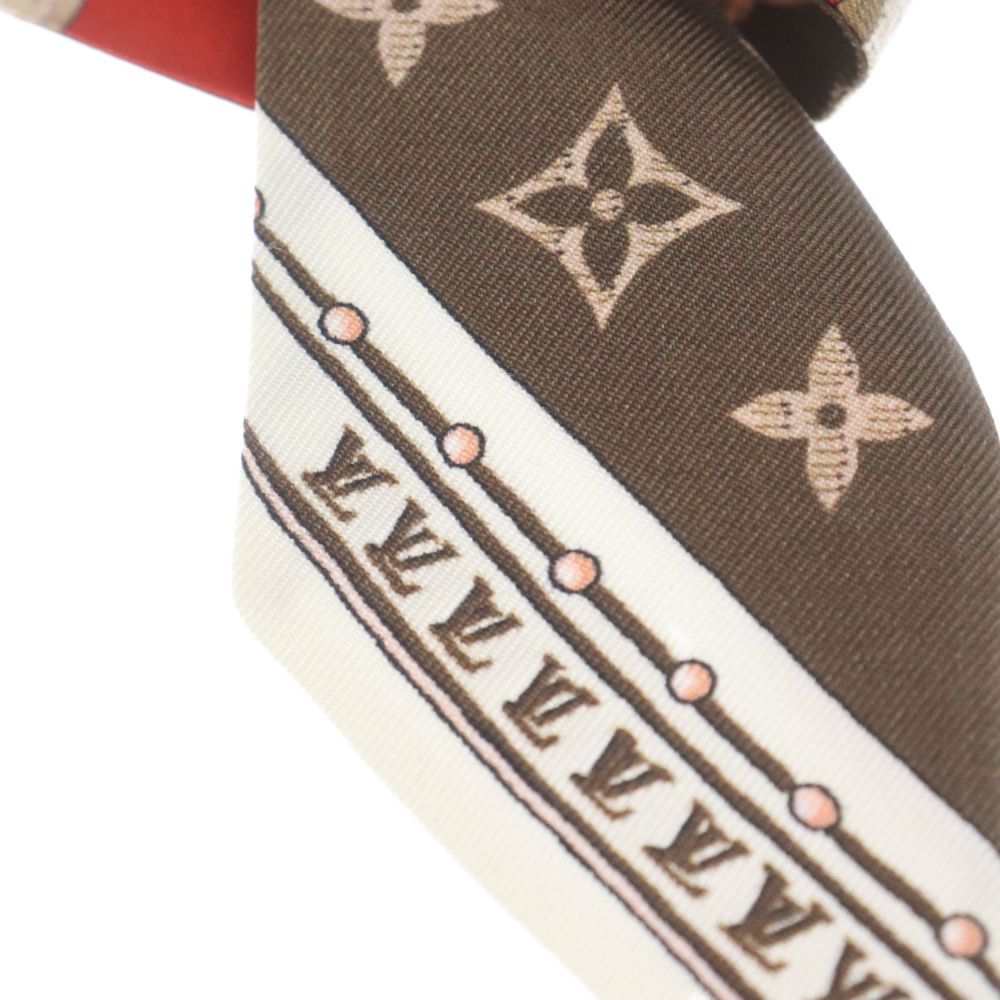 Louis Vuitton スカーフ バンドゥ　黒と白・茶色と緑　美品 ルイヴィトンマルチカラー リボンスカーフ 黒/マルチカラー