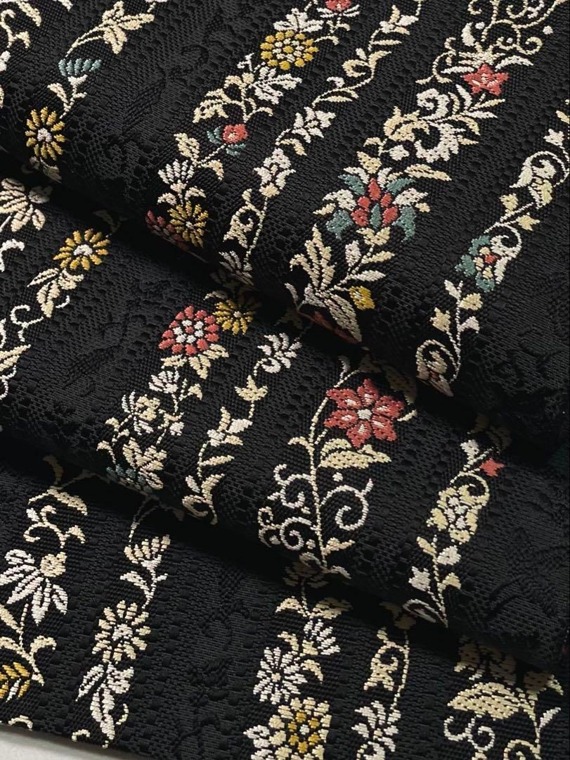 本場筑前博多織 小森久 秋月織 全通 紋八寸名古屋帯 開き名古屋 正絹