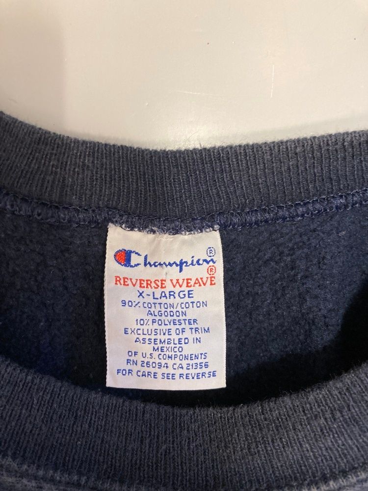 90s 刺繍タグ　ナス紺！　Championリバースウィーブ size L 90s】champion リバースウィーブ 茄子紺 XL 刺繍タグ 目あり