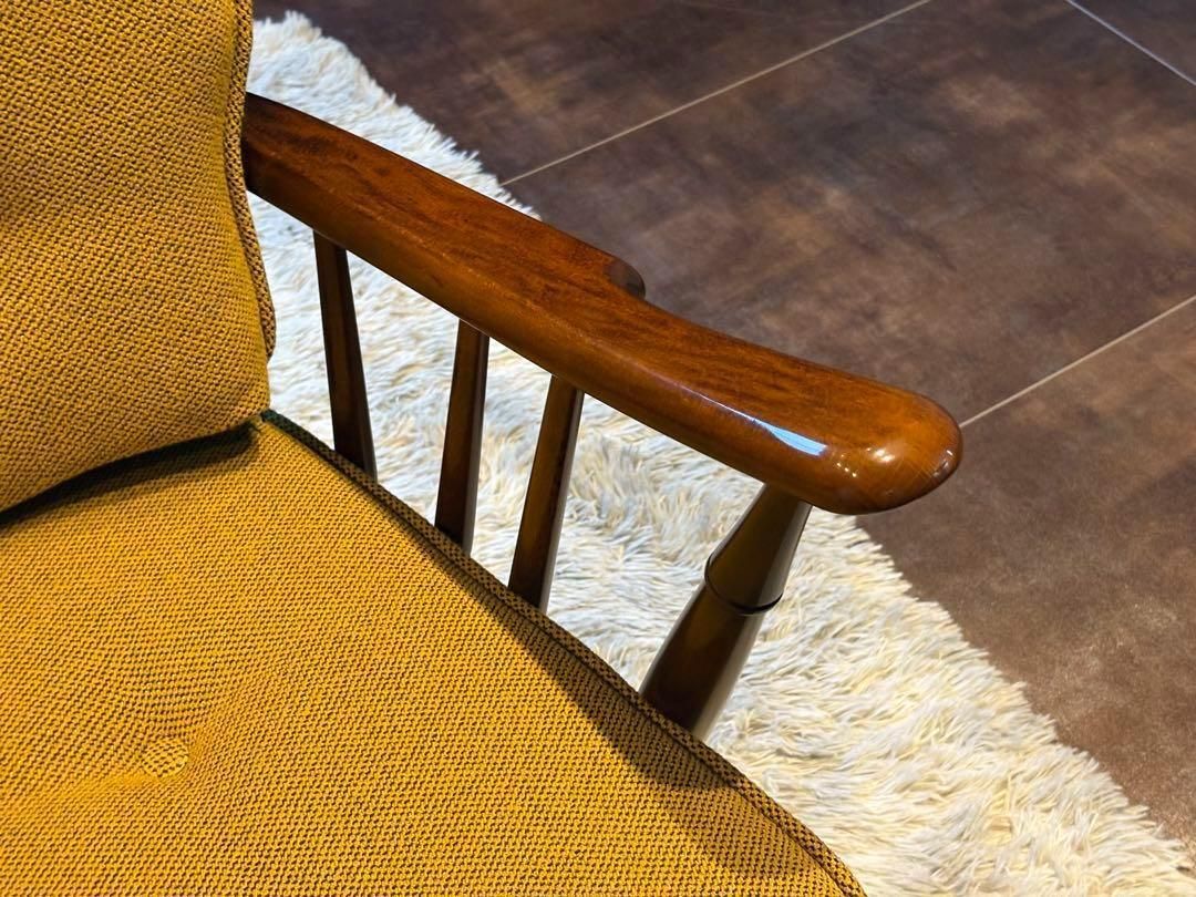 希少 尾州生地 リメイク カリモク 3人用ソファ クラシック コロニアル