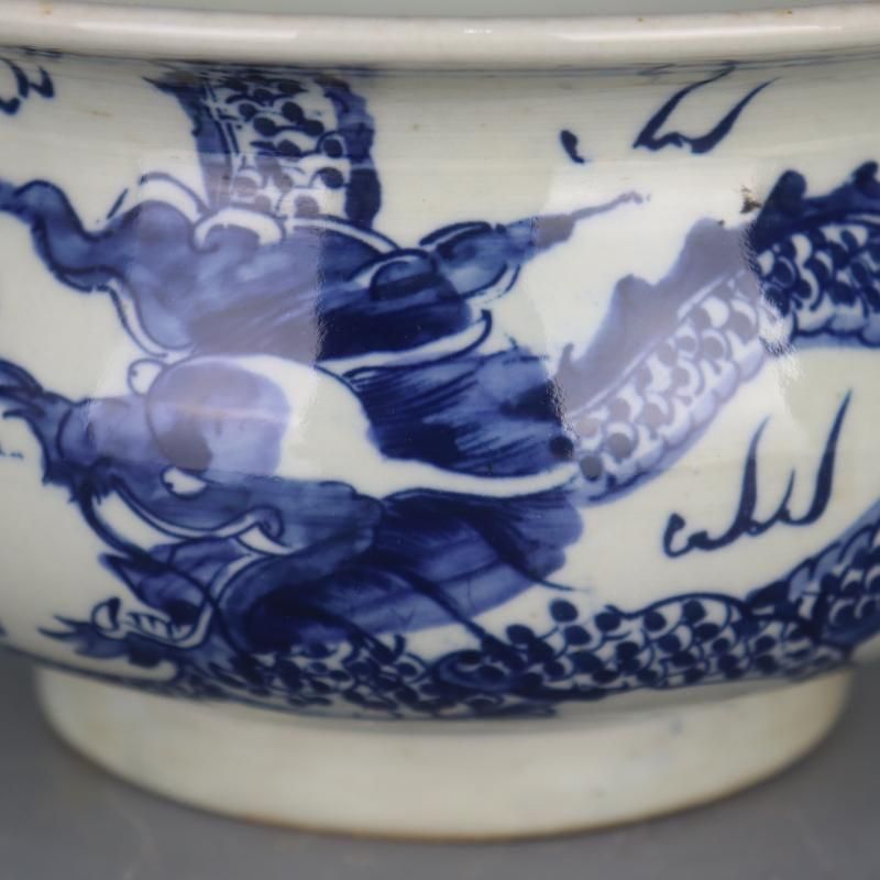 清康煕青花斗彩直筒香炉  景徳鎮  磁器香炉  香道具  美術品  置物 清康煕青花竜紋香炉 景徳鎮 陶磁器 装飾品 現代工芸品 美術品