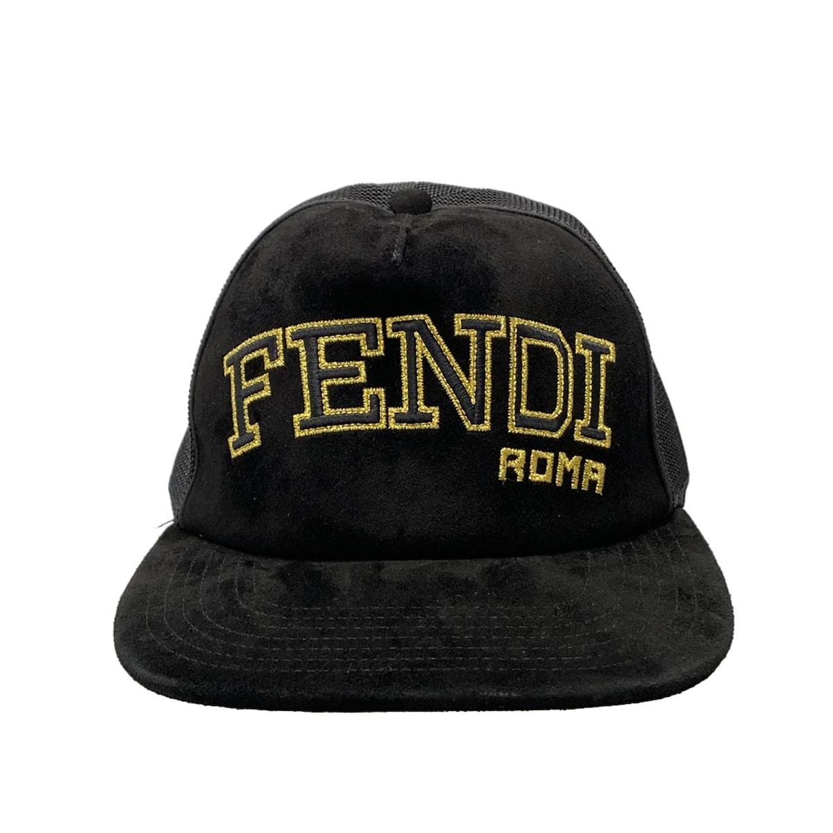 FENDI フェンディ キャップ 58.0cm FXQ702 黒×ゴールド