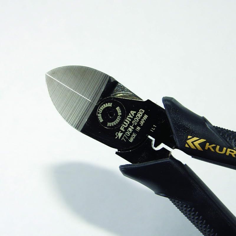 フジ矢(Fujiya) 電工名人偏芯薄刃ニッパ 7700N-200BG 200mm 黒金