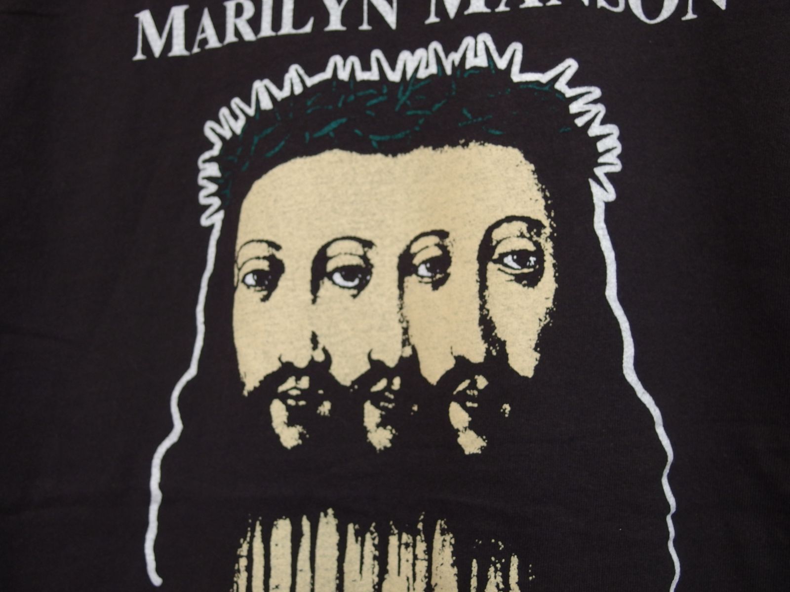 56 MARILYN MANSON マリリンマンソン Tシャツ BELIEVE ウォッシュ