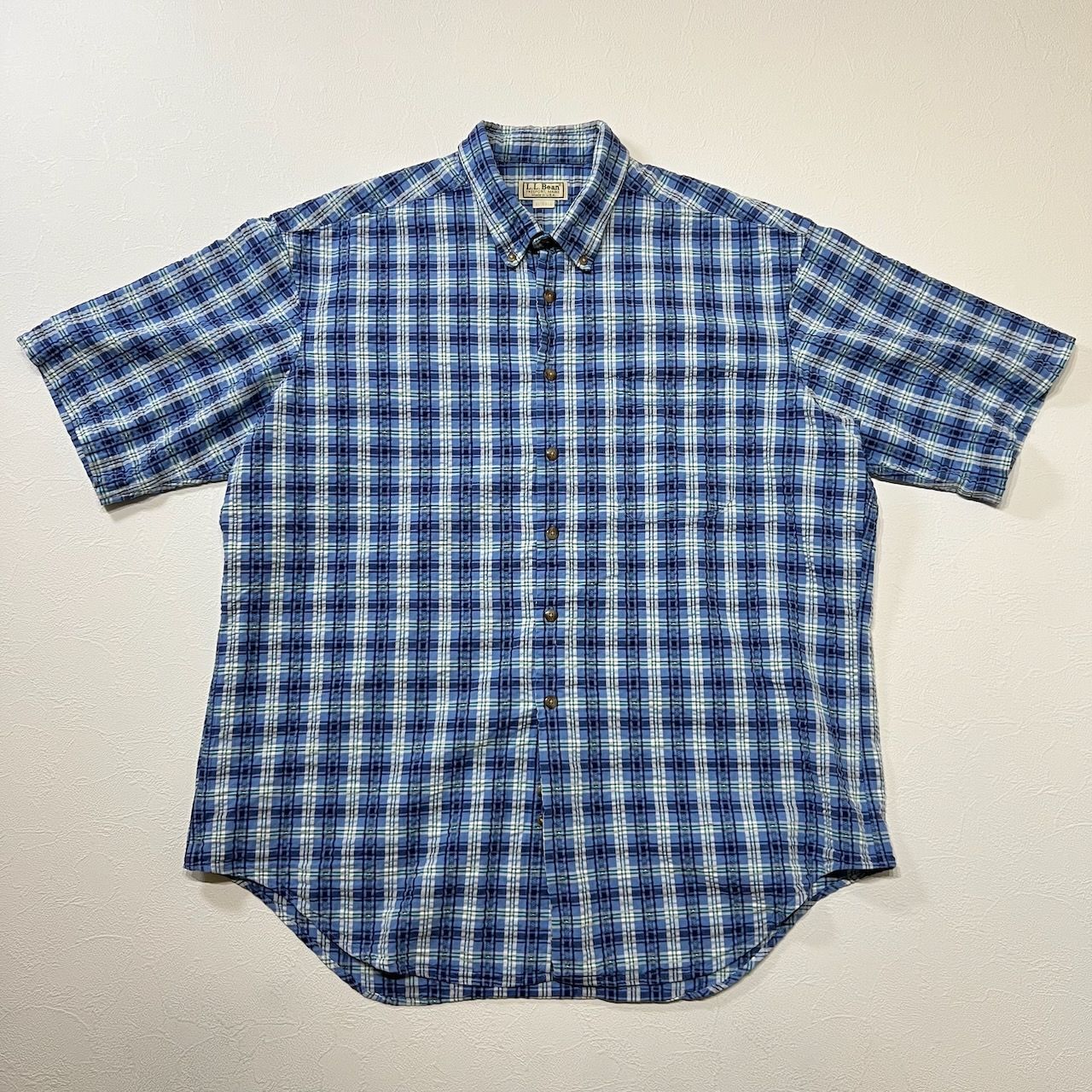 古着 80s L.L.Bean USA製 古着 半袖シャツ ピンク ワーク 両ポケ L 90s 