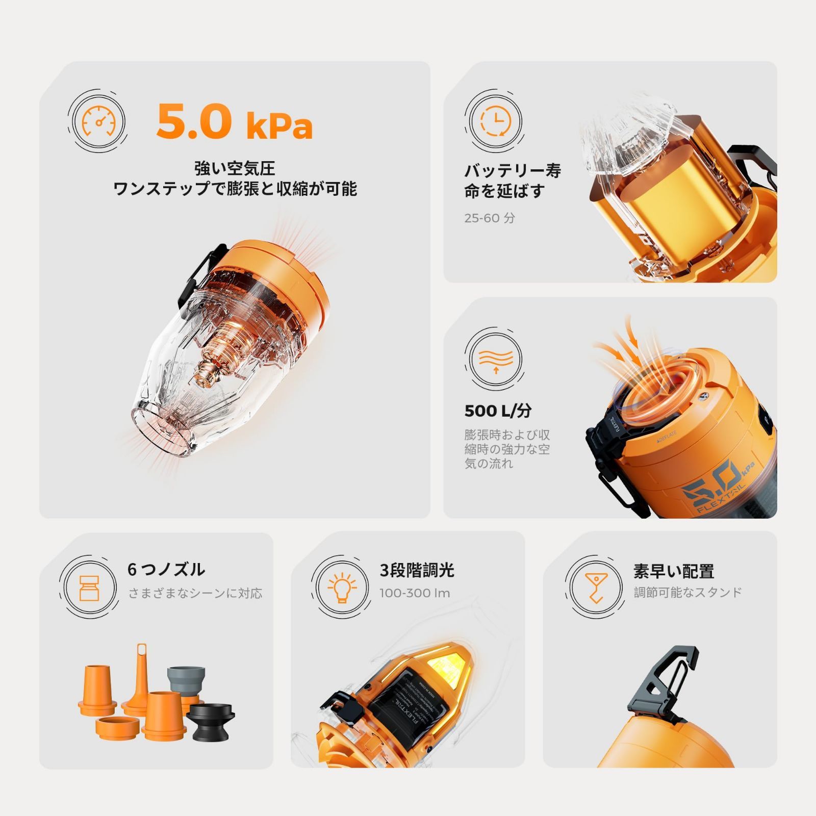 電動ポンプエアーベットなど対応 オレンジ