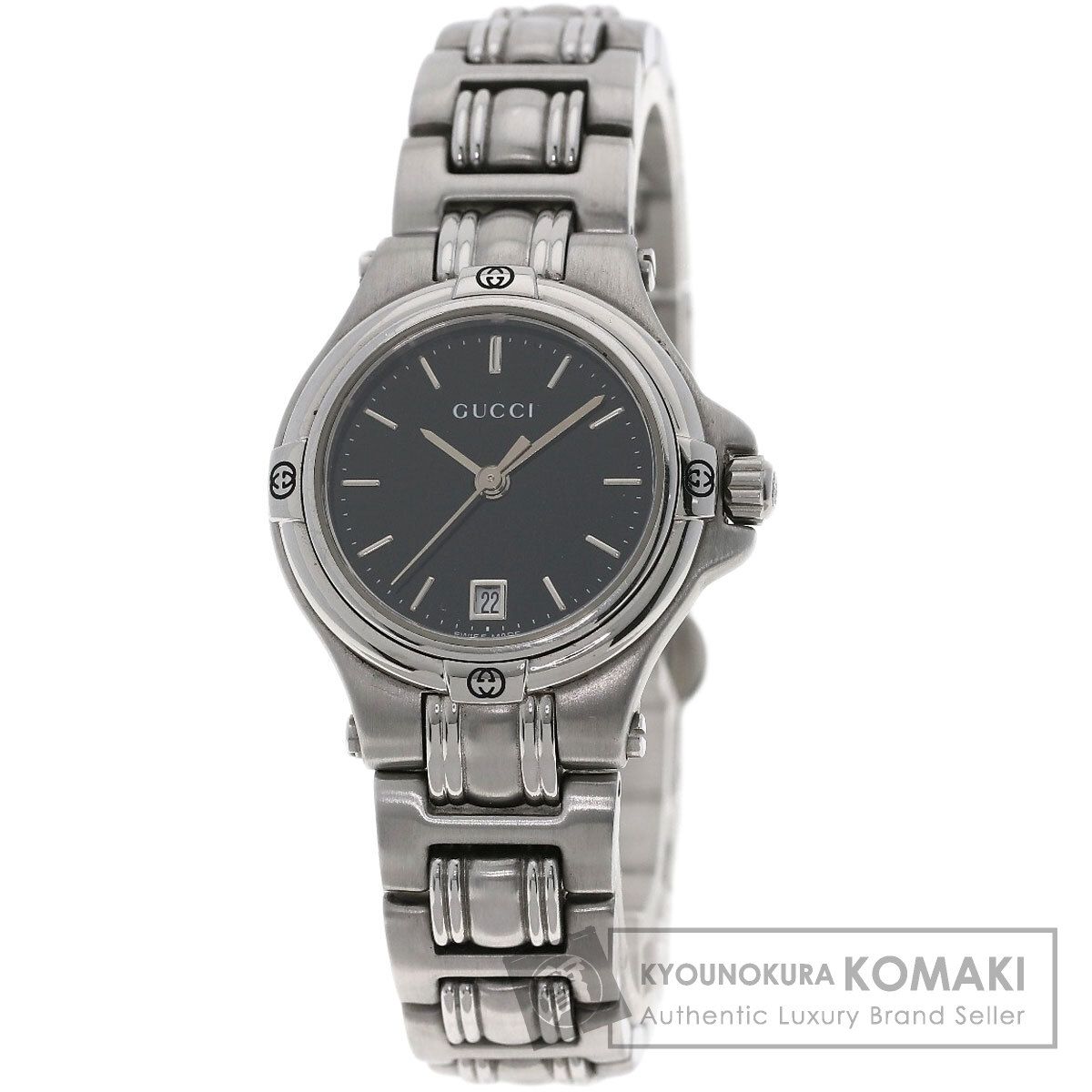 GUCCI グッチ 9040L ラウンドフェイス 腕時計 SS SS レディース