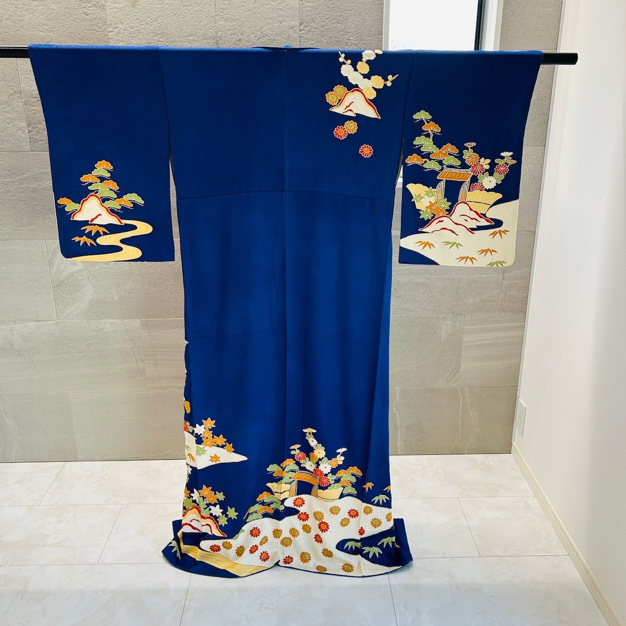 振袖 帯 セット 中振袖 袋帯 青系 花 華やか 管理番号KKVMI71