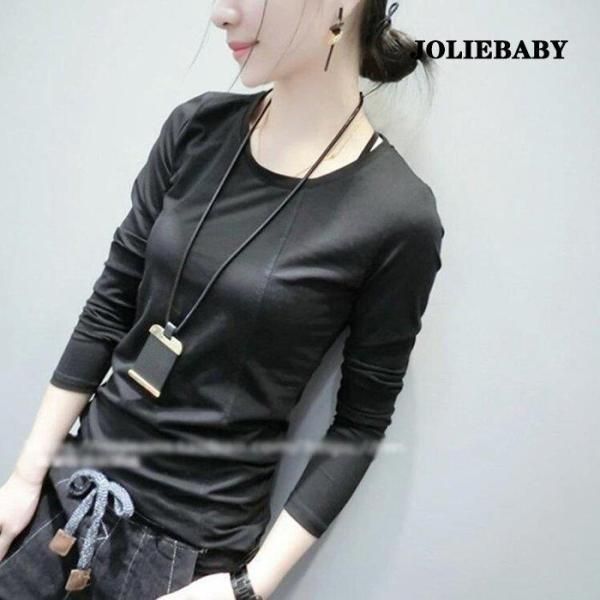 長袖tシャツ レディース トップス ロンT 丸首 クルーネック Tシャツ ロング丈 ゆったり 着痩せ カジュアル 無地 シンプル 春 秋 オシャレ AaPL 736 長袖 Tシャツ カットソー トップス