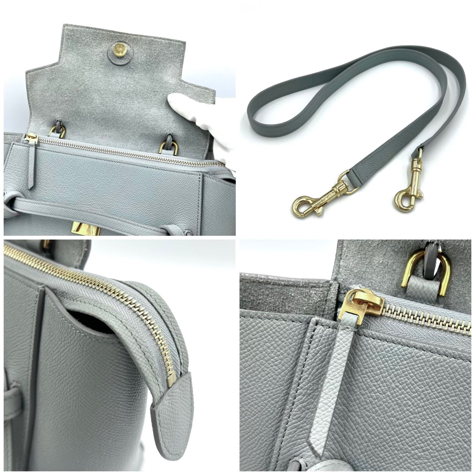 セリーヌ ベルトバッグ マイクロ 180153 ライトブルー ブルーグレー