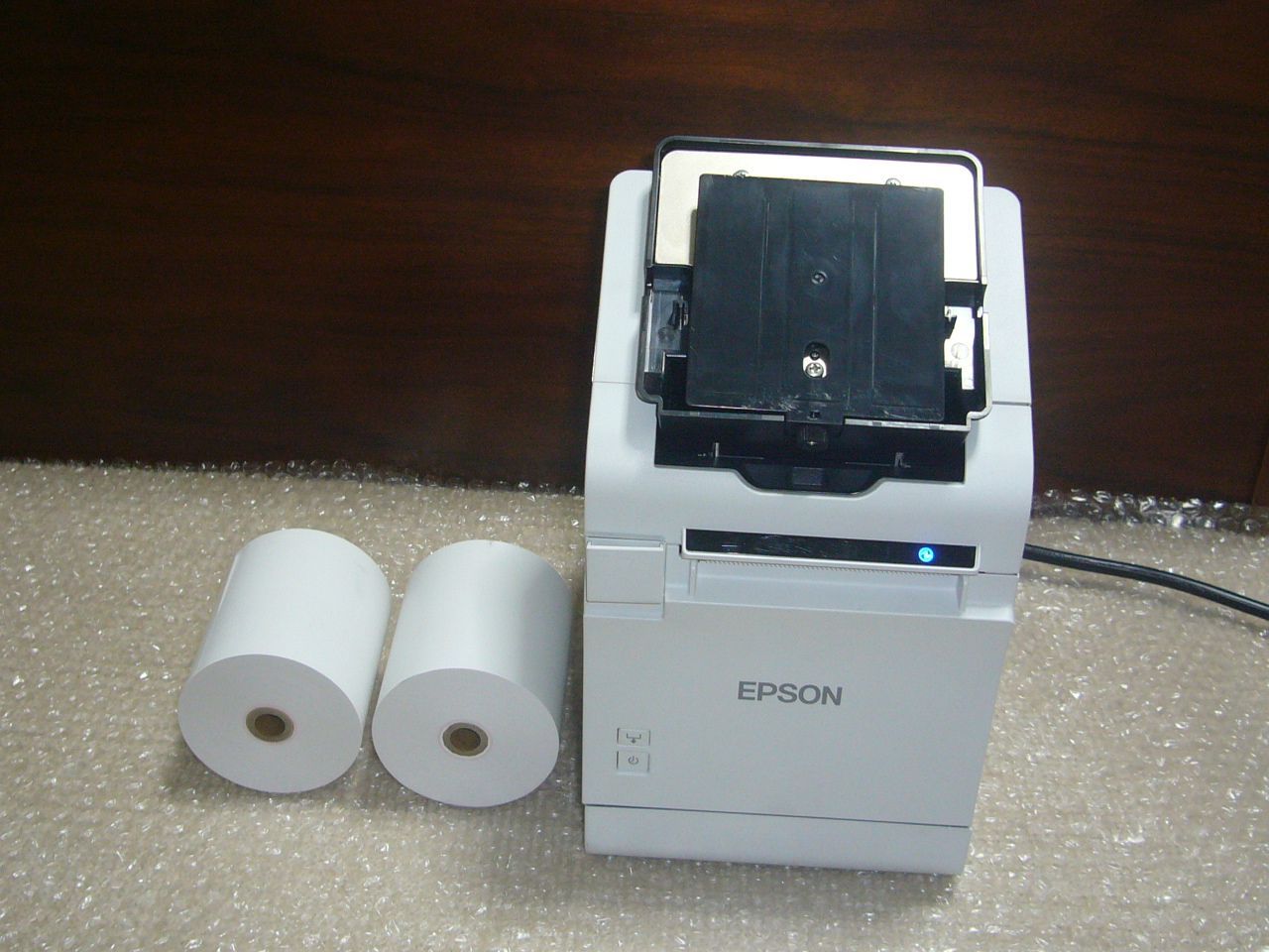 動作 済 TM302-S1W スマレジ 電源付 Bluetooth USB LAN tm-m30 レシートプリンター スマレジ レジスター