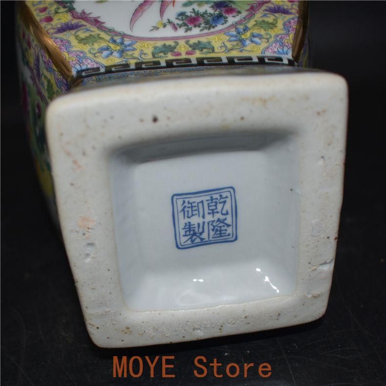 景徳鎮 美品 清朝乾隆  パステル 花鳥六方瓶 乾隆王朝 琺瑯彩花鳥六方景徳鎮花瓶｜輸入マート
