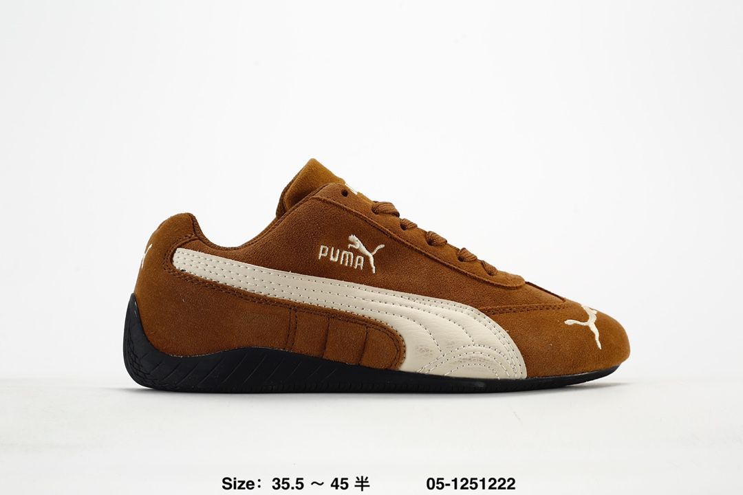 25春夏 プーマ PUMA ユニセックス メンズ レディース SPEEDCAT ブラウン スピードキャット OG スニーカー 398846 18ローカット レザーアッパー モータースポーツ ドライビング
