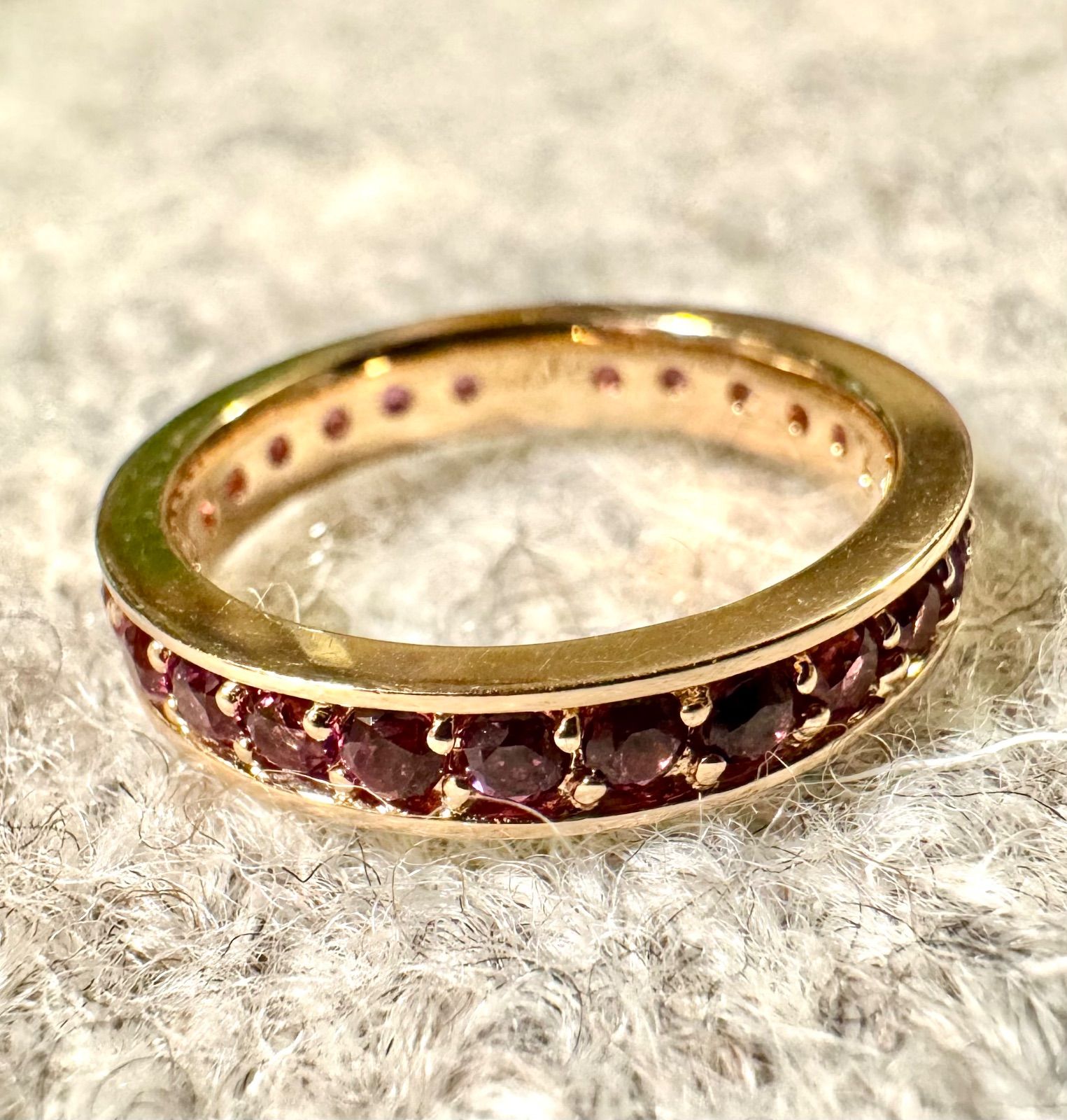 ヴェレッタオッターヴァ◇K18PG*8号*ガーネットフルエタニティリング