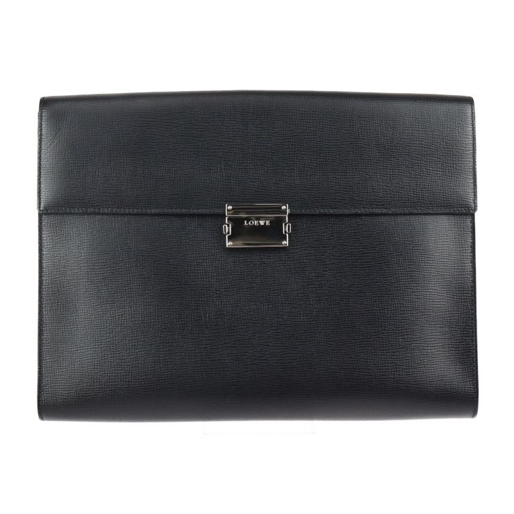 【美品】LOEWE ビジネスバッグ LOEWE ロエベ ビジネスバッグ カーフ グレイン型押し牛革