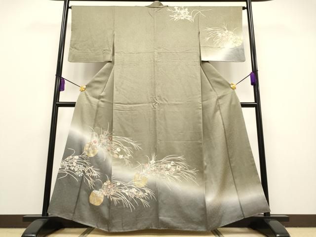 平和屋着物□中国三大刺繍 相良刺繍 訪問着 流水枝花文