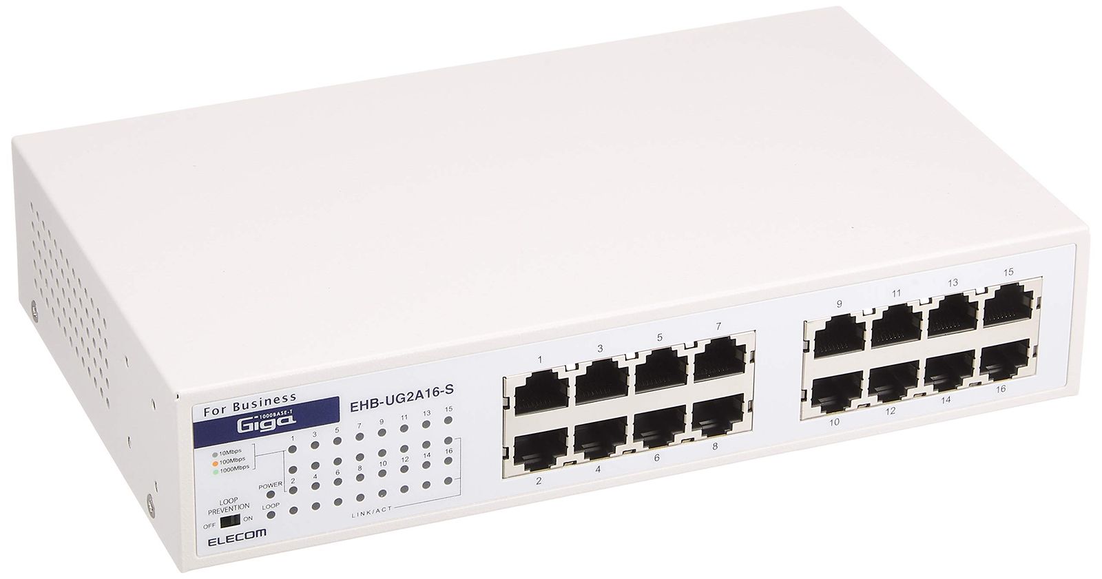 エレコム スイッチングハブ ギガビット 16ポート 耐熱50度 ループ防止機能 EHB-UG2A16-S [16ポート]