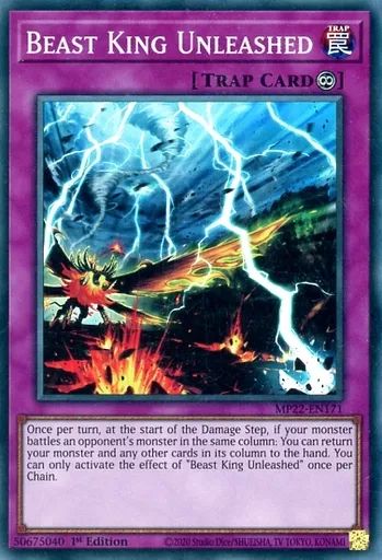 中古】遊戯王 MP22-EN171[SR]：Beast King Unleashed/獣王無塵