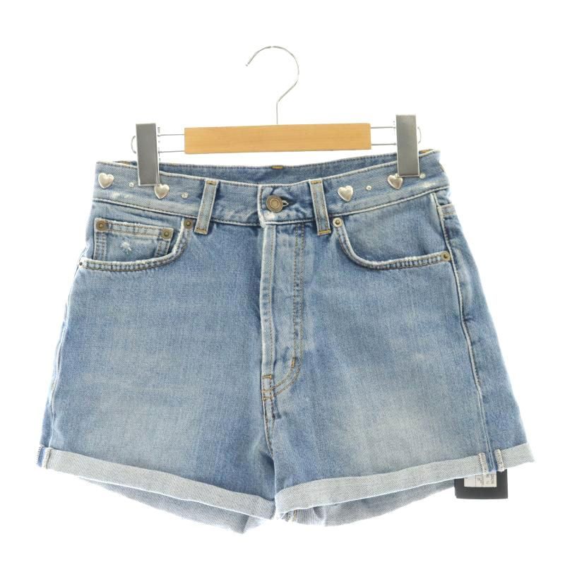 サンローラン パリ SAINT LAURENT PARIS ハートスタッズデニムショート
