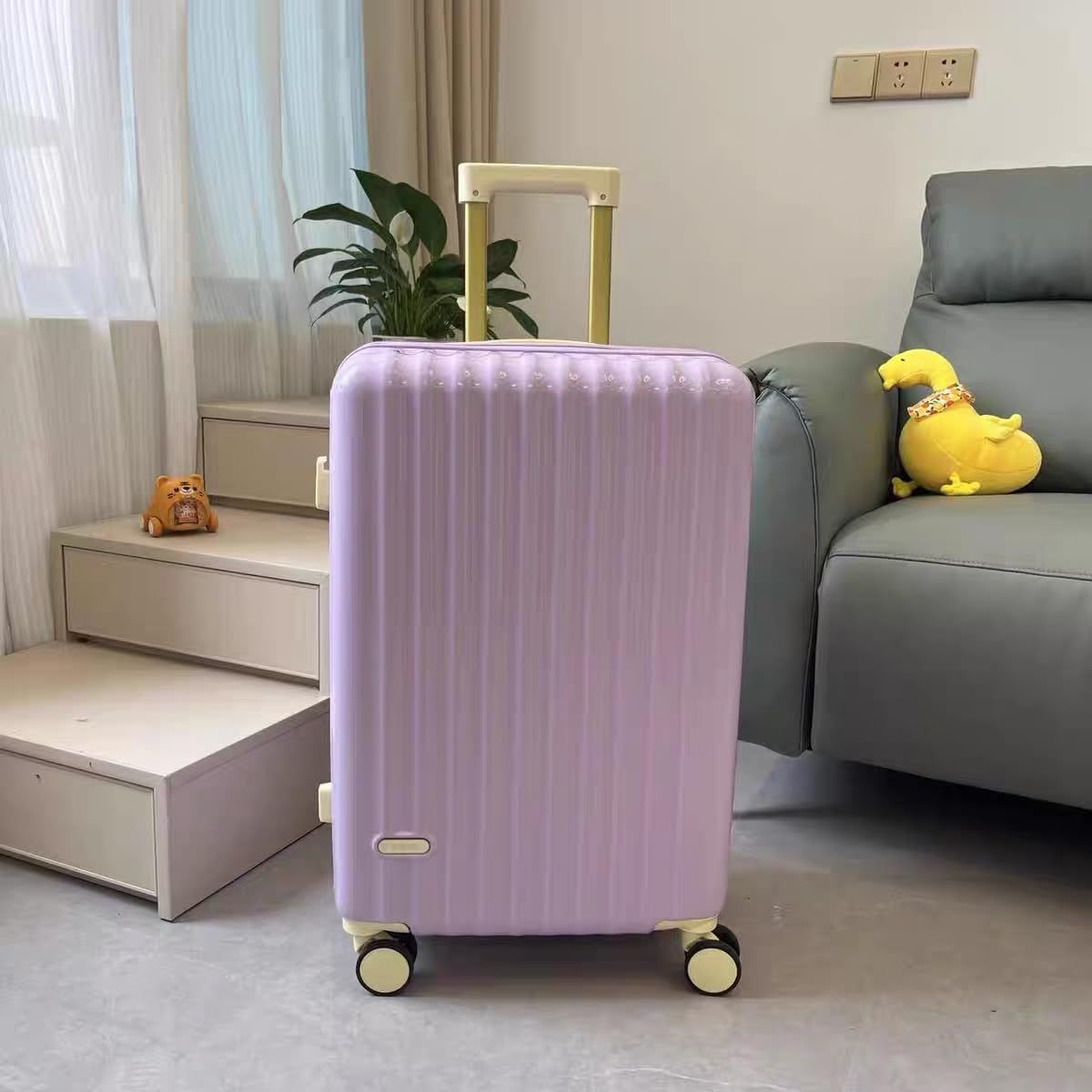 可愛い キャリーケース キャリーバッグ 拡張機能付き 大型 大容量 耐衝撃 ジッパータイプ 静音 超軽量 ダブルキャスター 360度回転 TSAロック搭載 機内持ち込み 人気 旅行 ビジネス スーツケース 出張 mサイズ 4-6泊 Spyplan パープル USTAUSTRALIA_COM_AU