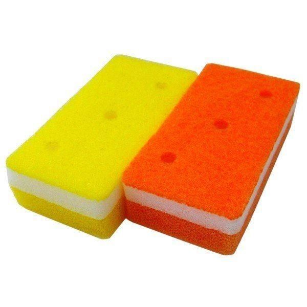 まとめ ソフトスポンジ|キッチンスポンジ 〔オレンジ イエロー 2個入り〕 抗菌 キッチン用品 泡キュット 〔48個セット〕
