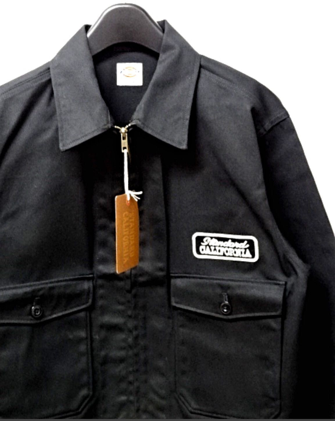 XL スタンダードカリフォルニア オーバル ロゴパッチ ワークジャケット　黒 XL スタンダードカリフォルニア オーバル ロゴパッチ ワークジャケット
