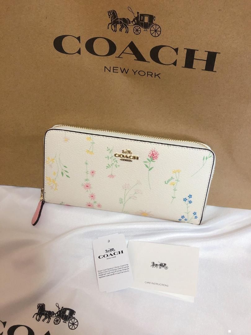 COACH コーチ 新品 長財布 白 花柄 レディース 小物 財布 008 - メルカリ