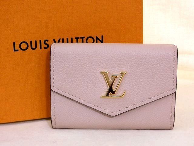 ヴィトン M69340 UB4210 ポルトフォイユ ロックミニ 三つ折り財布 グレージュ レザー レディース コンパクト Louis Vuitton □7I