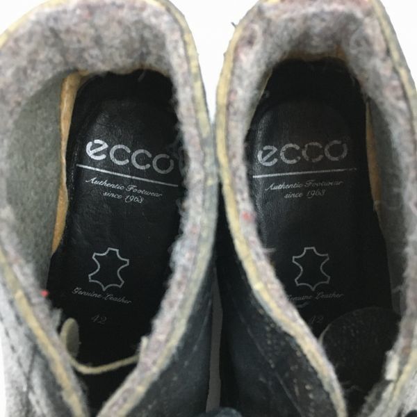 ECCO/エコー 高級ショートブーツ size42 26.5-27.0程度〈黒/BLACK 