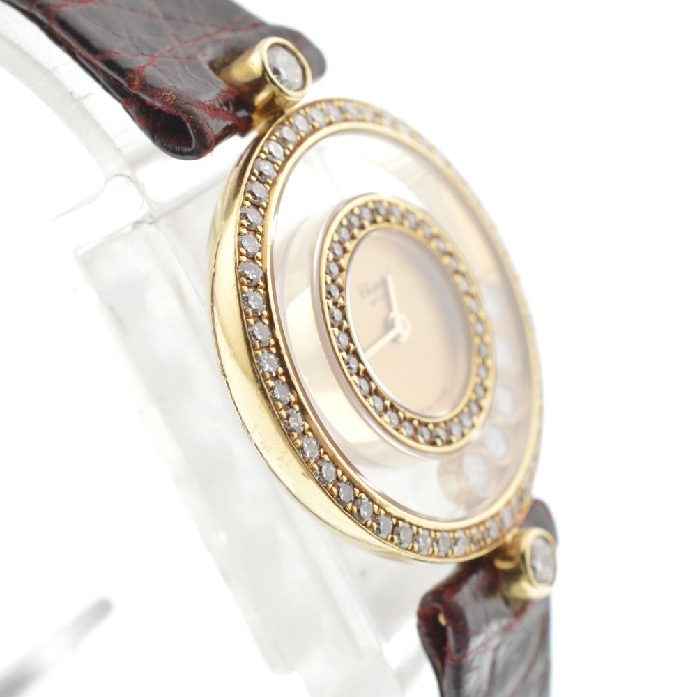 値下 ショパール Chopard 20/3957 ハッピーダイヤモンド K18YG/レザー