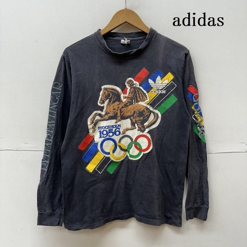adidas アディダス Tシャツ 長袖 80s 1956 STOCKHOLM スコットホルム 