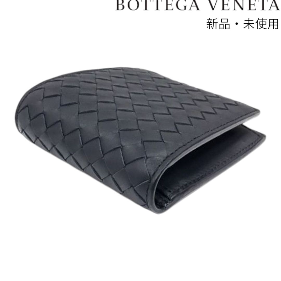未使用 BOTTEGA VENETA レザー二つ折り財布 イントレチャート 新品 