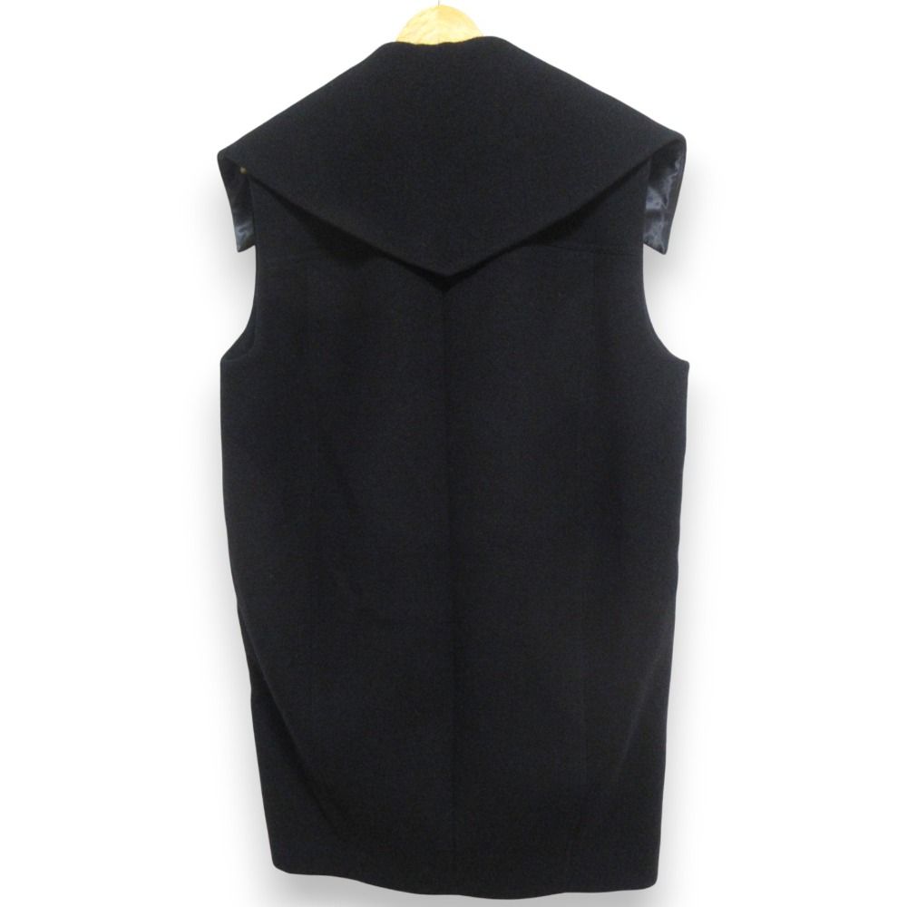 23AW shirocon yori シロコン ヨリ ポコポコビッグ ジレ ウール100％ ロングジレ SC25-23013AW-2 サイズ38 ブラック レディース 古着