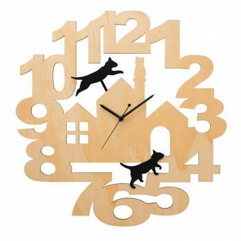 イシグロ 木製振り子時計 ねこ 31262