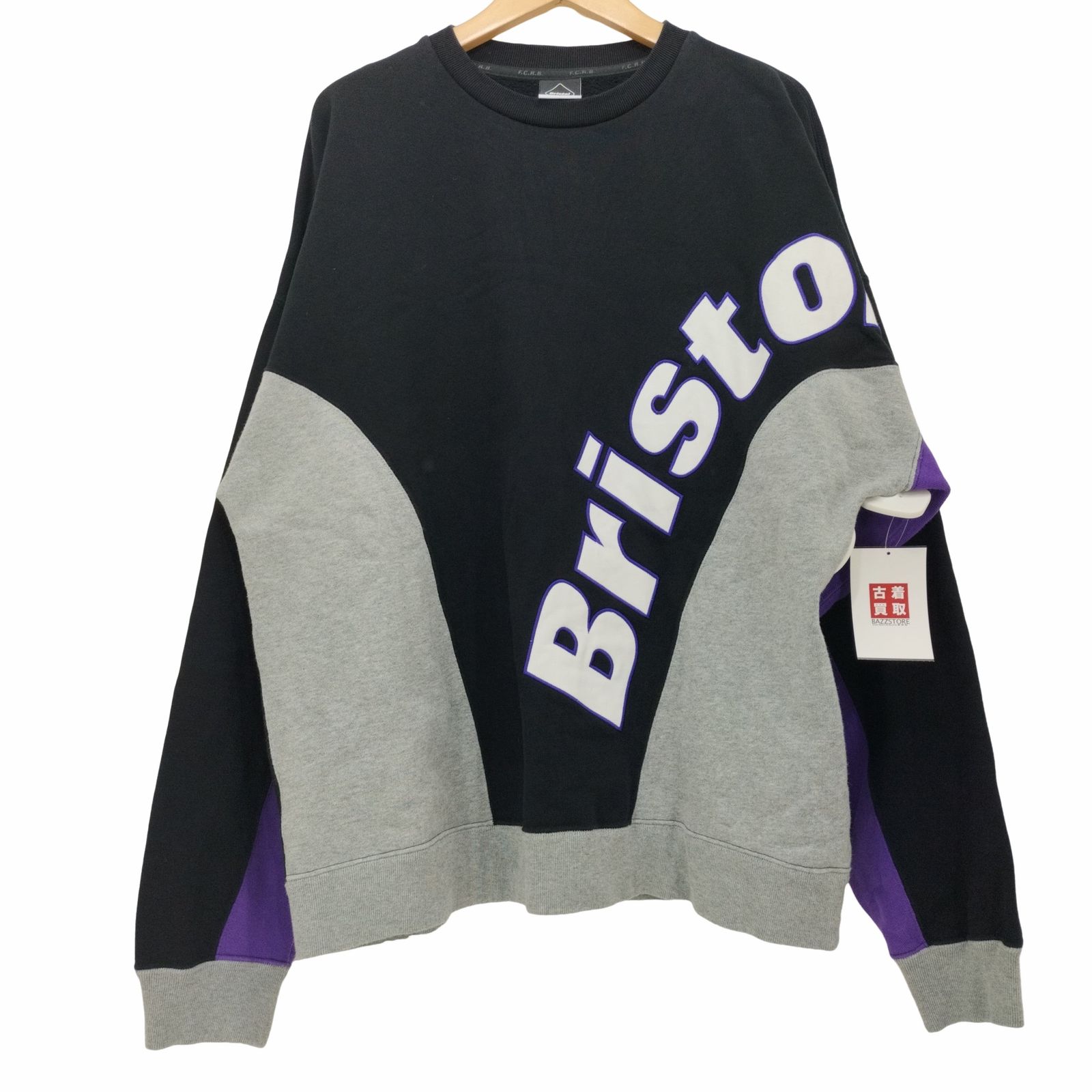 エフシーレアルブリストル / エフシーアールビー F.C.Real Bristol/ F.C.R.B. 2023AW BIG LOGO PANELED CREWNECK SWEAT メンズ JPN：L 