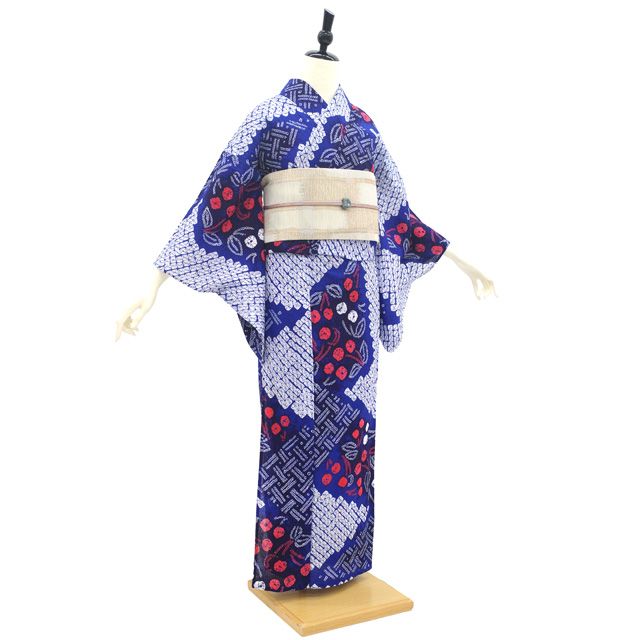 中古】 夏物 本場有松鳴海絞り 浴衣 リサイクル 有松 ゆかた