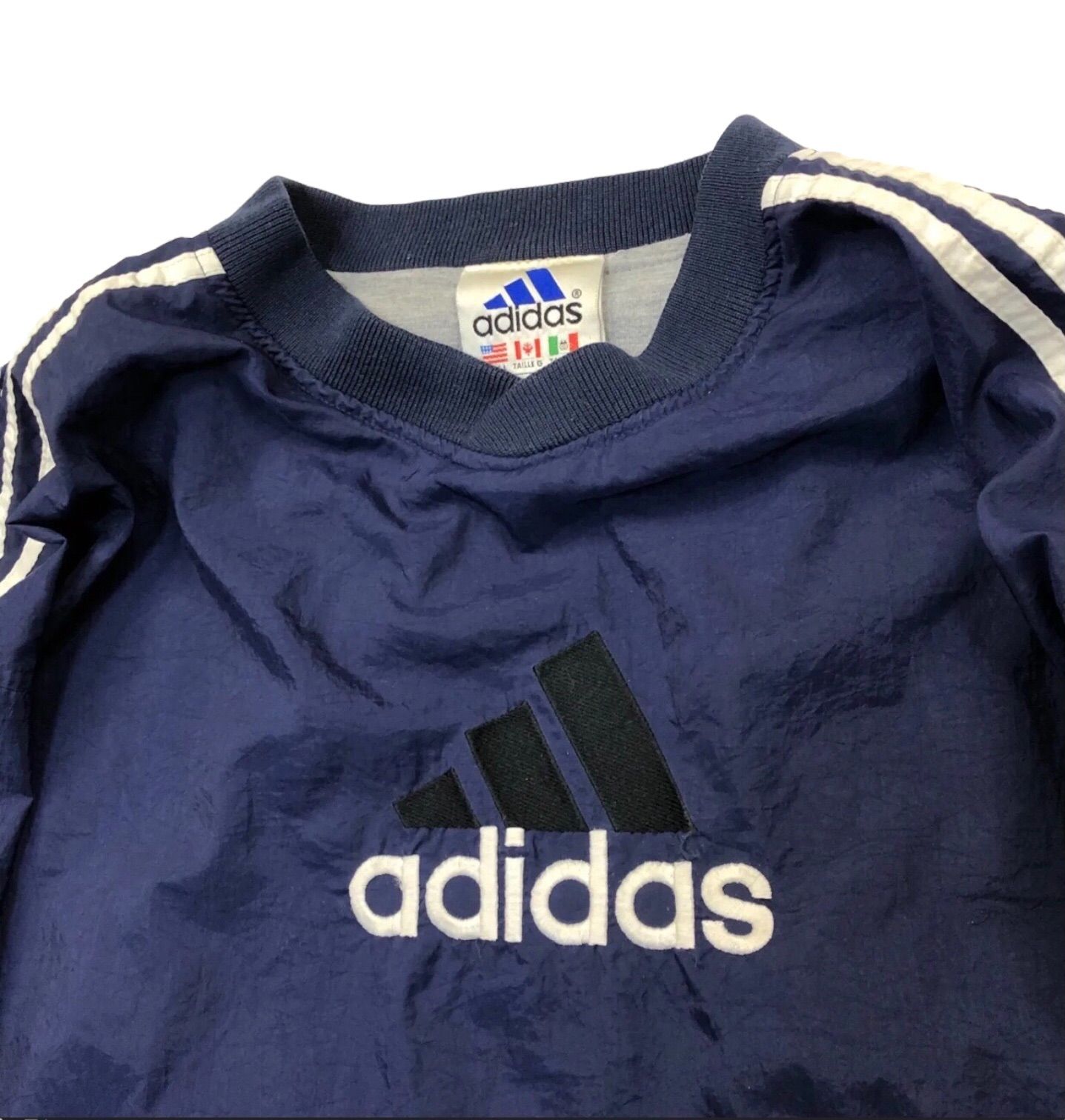 90s adidas アディダス 胸ロゴ刺繍 古着 常田大希着用 - ゆるい古着屋