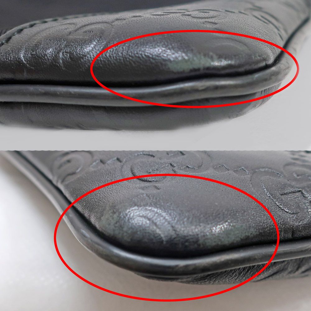 名東】【GUCCI】グッチ グッチシマ ショルダーバッグ ブラック