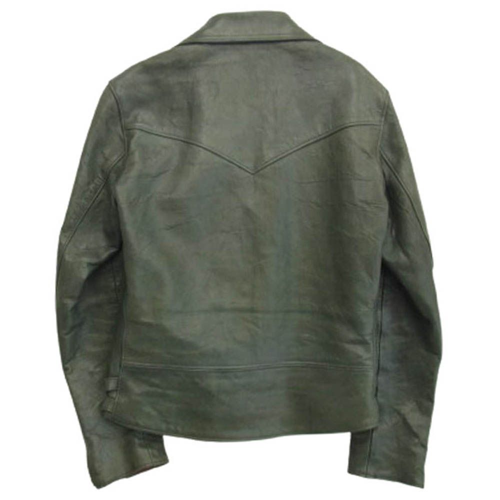 FACTOTUM ファクトタム 127017 ダブルライダースジャケット レザー 羊革 シープスキン モスグリーン系 46