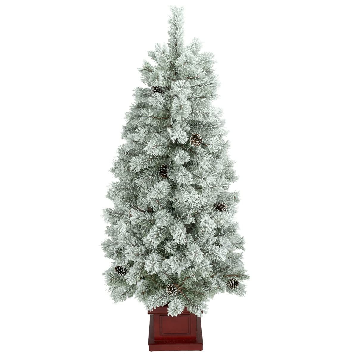 クリスマス屋 クリスマスツリー 180cm ポット スリム フロスト 雪 木製ポ
