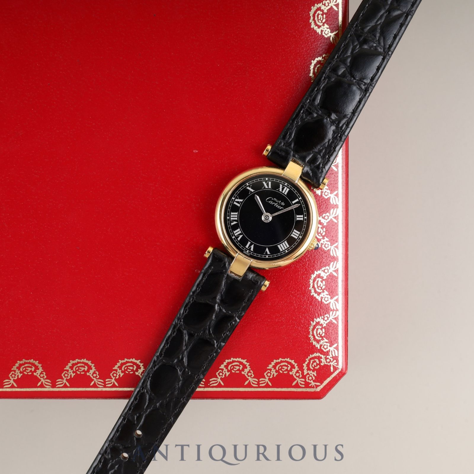 カルティエ マスト ヴァンドーム VLC SM 18 クォーツ Cal.81 SV925 革  