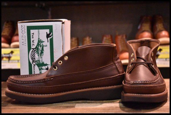 【8E 箱付 未使用】RUSSELL MOCCASIN ラッセルモカシン 200-27W スポーティングクレーチャッカ ブラウン 茶 短靴 ブーツ HOPESMORE【EF172】