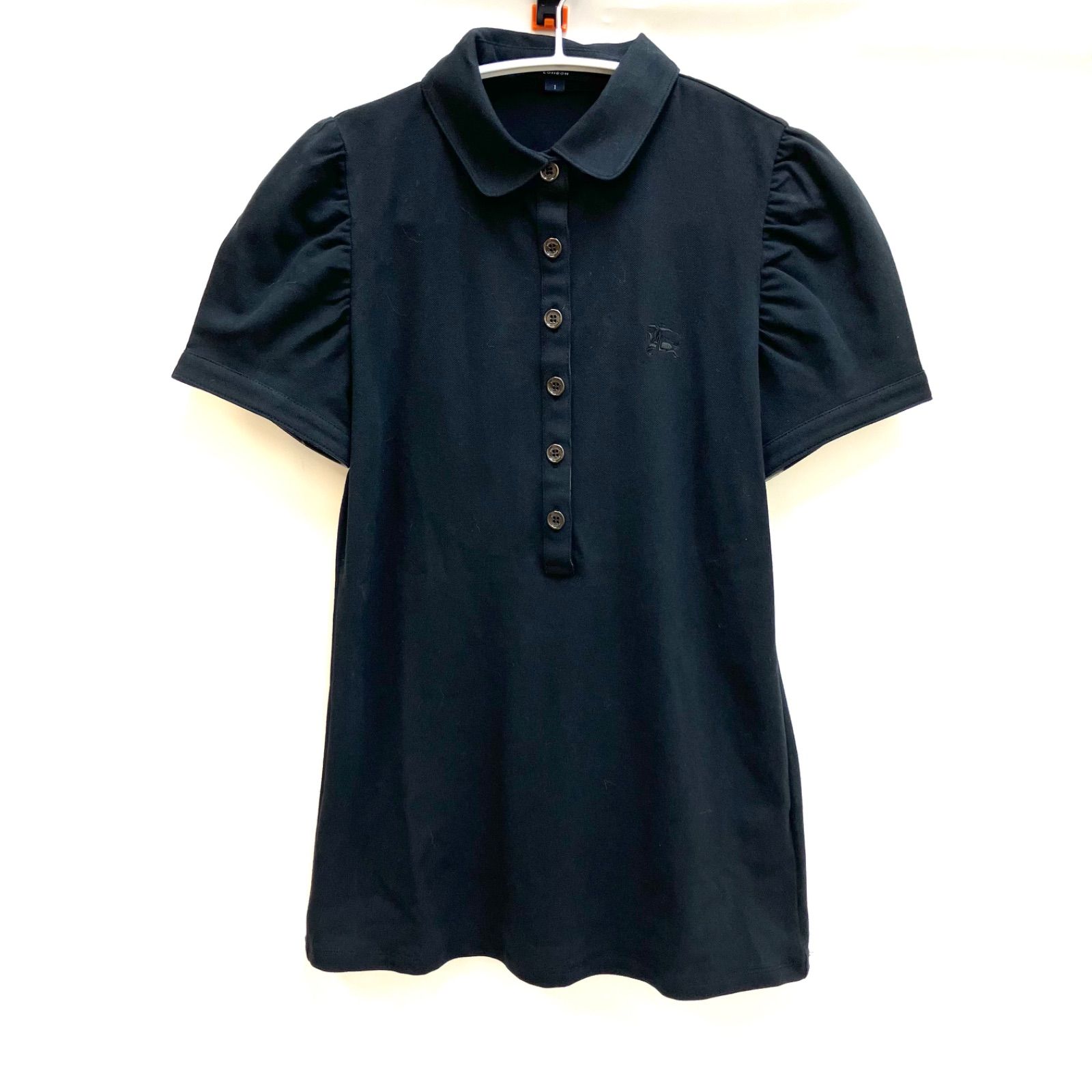 BURBERRY＊バーバリー ポロシャツ 半袖 ブラック 1 Sサイズ レディース 
