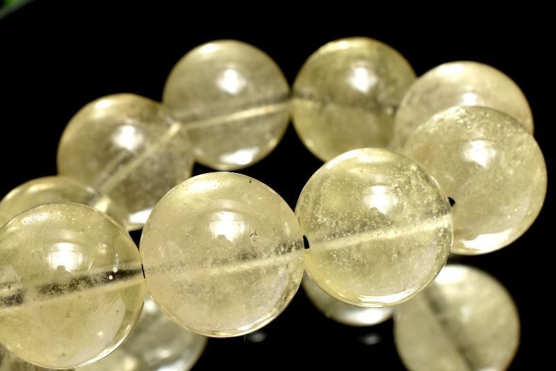 １点物 ブラックファントム入り リビアングラス 12mm ブレスレット _MA3242
