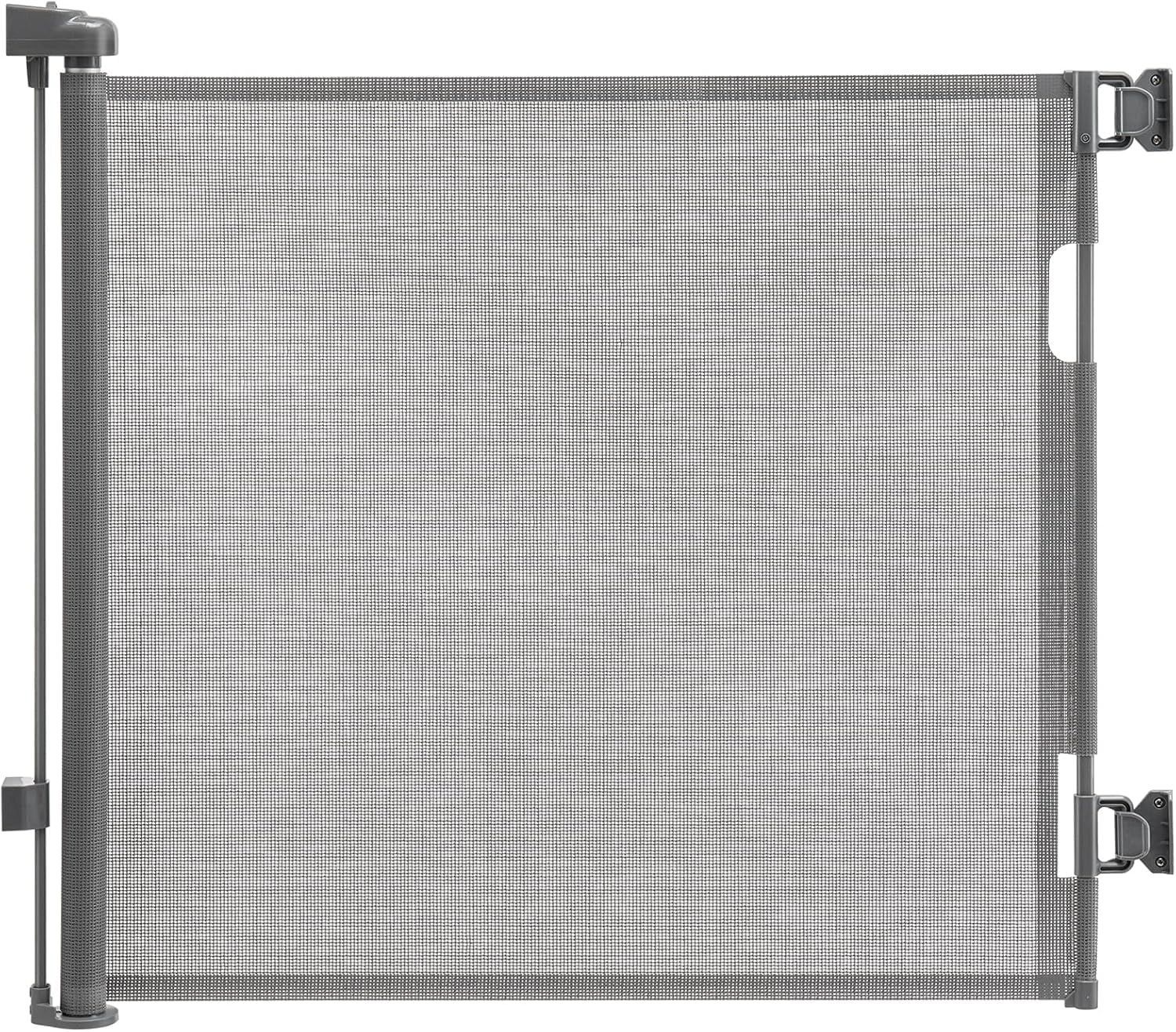 高さ86cm (グレー 猫脱走防止フェンス 猫 犬 取付幅150cmまで 階段上 150cm) 安全ゲート 巻き取り ロール ベビーゲート