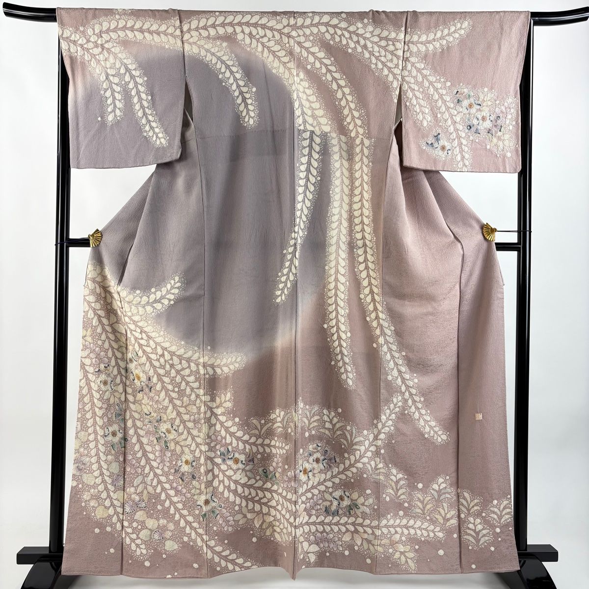 訪問着 身丈162.5cm 裄丈67.5cm L 袷 落款 辻が花 ぼかし 薄紫 正絹